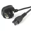 StarTech.com 1m Laptop Power Cord - 3 Slot for UK - BS-1363 to IEC320 C5 Clover Leaf Power Cable Lead - C5 UK Laptop Power Cable